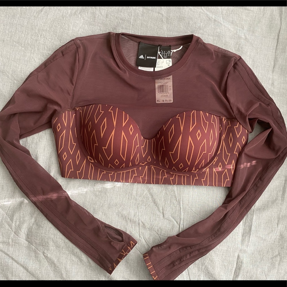 NWT Ivy Park Monogram Mesh Crop Top